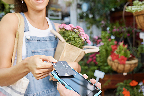 paying at florist